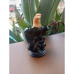 Vintage Avon Oland After Shave American Eagle Amber Glass Decanter 5 fl oz